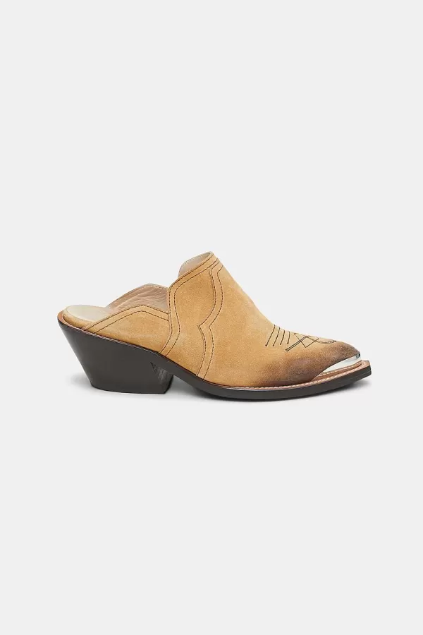 Fashion Waxed Statement Mule Cowboy Schuhe